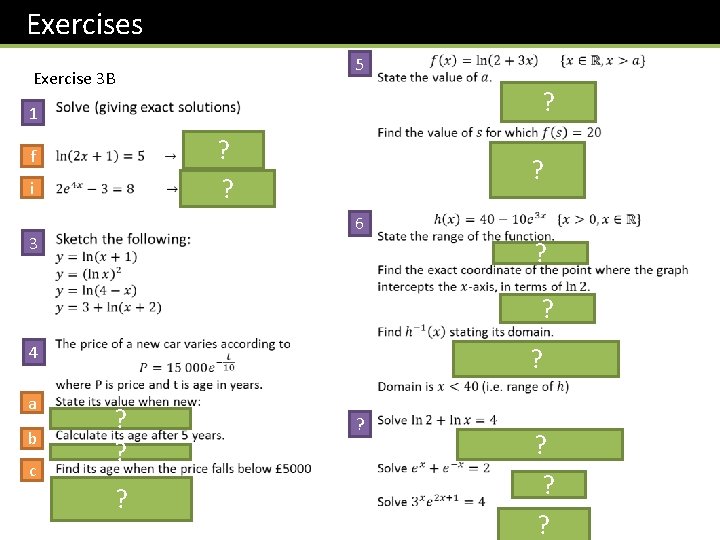 Exercises 5 Exercise 3 B ? 1 ? ? f i ? 6 3