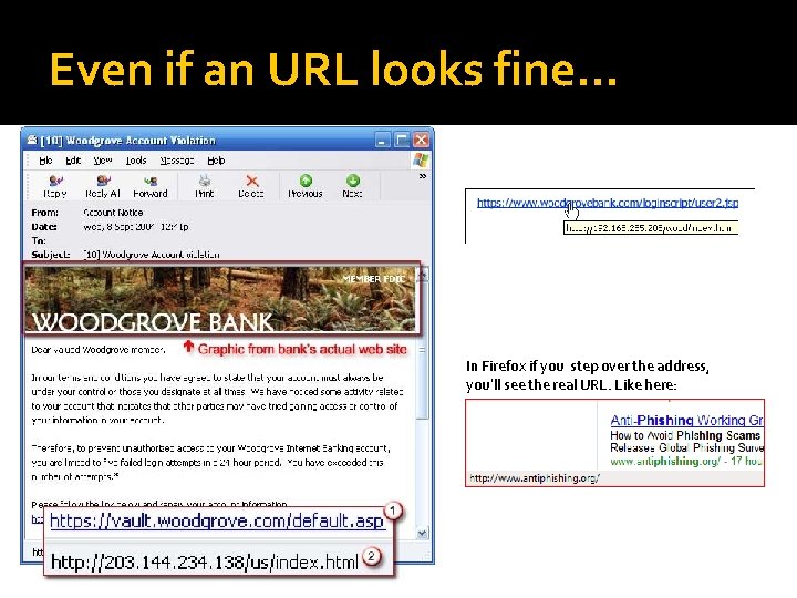 Even if an URL looks fine… In Firefox if you step over the address,