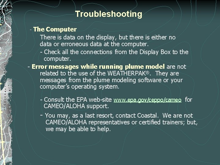 Troubleshooting The Computer There is data on the display, but there is either no Troubleshooting The Computer There is data on the display, but there is either no