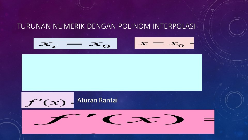 TURUNAN NUMERIK DENGAN POLINOM INTERPOLASI Aturan Rantai 