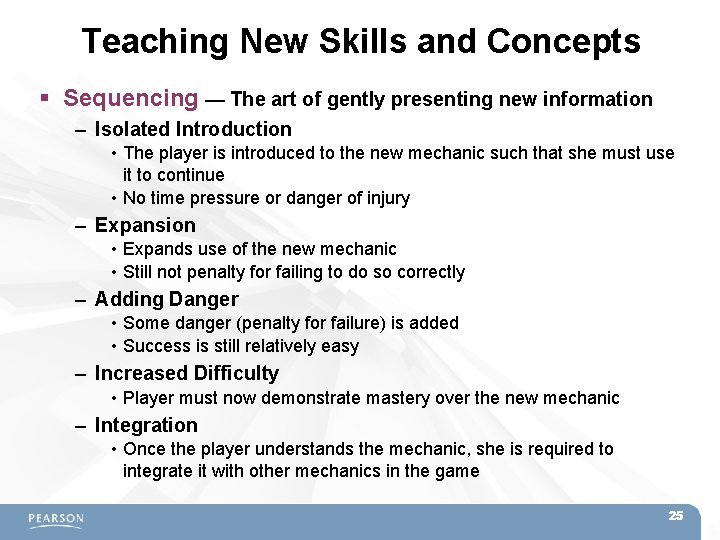 Teaching New Skills and Concepts Sequencing — The art of gently presenting new information