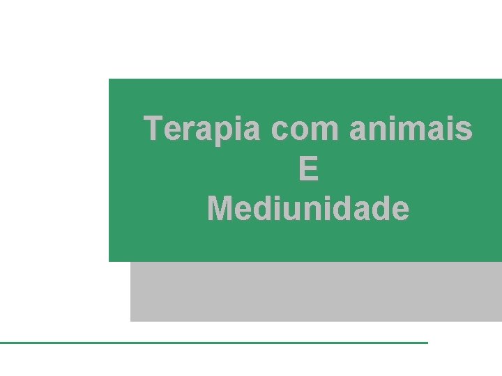 Terapia com animais E Mediunidade 