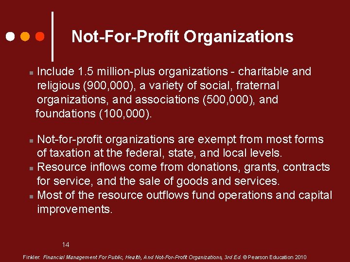 Not-For-Profit Organizations n Include 1. 5 million-plus organizations - charitable and religious (900, 000),