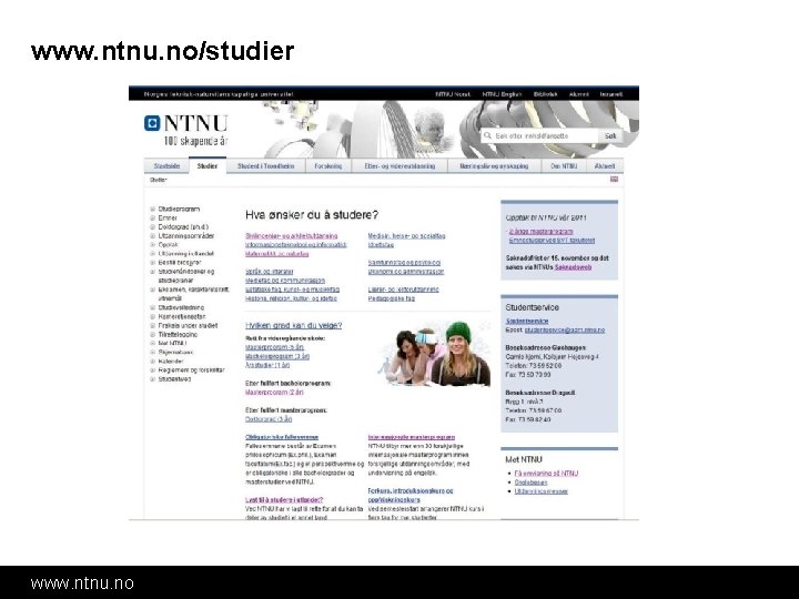 www. ntnu. no/studier www. ntnu. no 