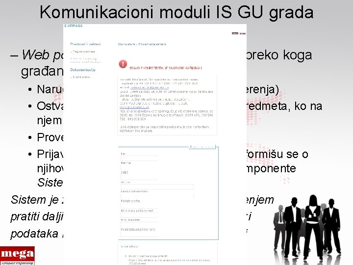 Komunikacioni moduli IS GU grada Pančeva – Web portal integrisan u web sajt GU