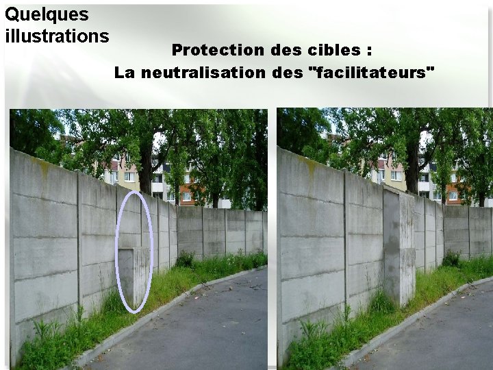 Quelques illustrations Protection des cibles : La neutralisation des "facilitateurs" 