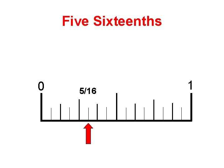 Five Sixteenths 0 5/16 1 