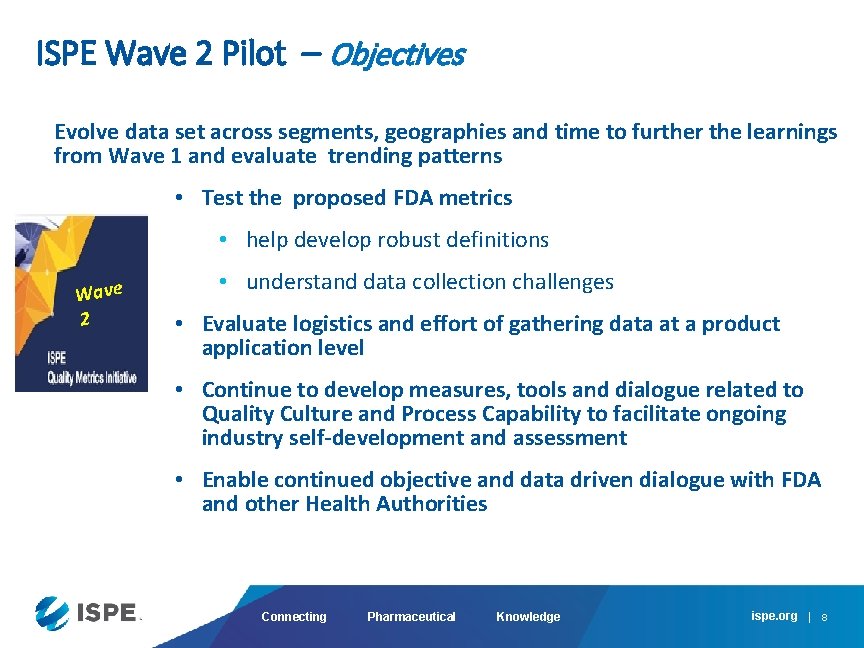ISPE Wave 2 Pilot – Objectives Evolve data set across segments, geographies and time