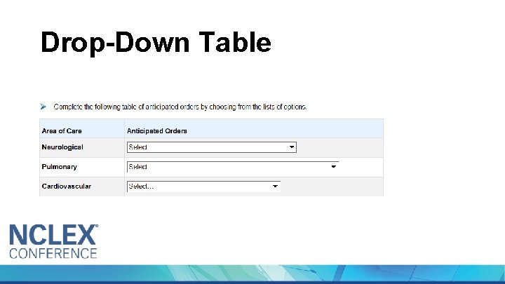 Drop-Down Table 