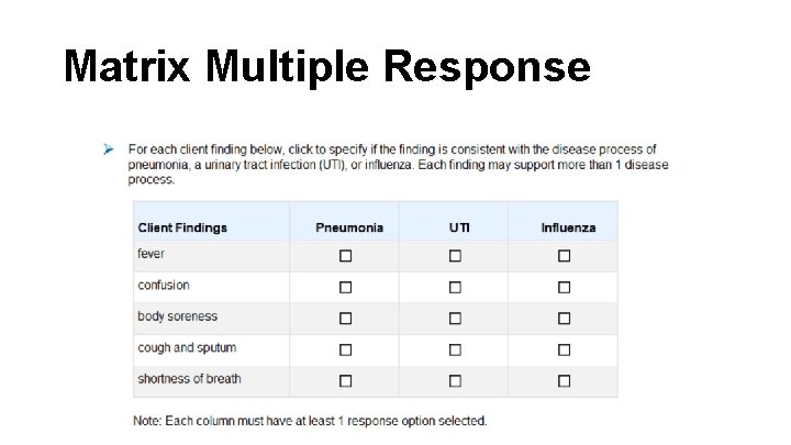 Matrix Multiple Response 