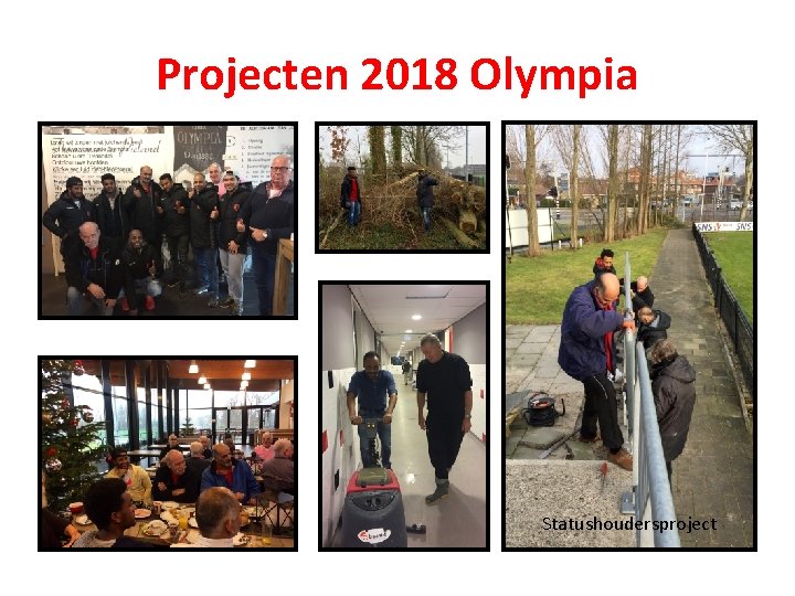 Projecten 2018 Olympia Wandelgroep vrijdagmorgen Afspraken maken Voetbaltrainingen met statushouders Statushoudersproject 