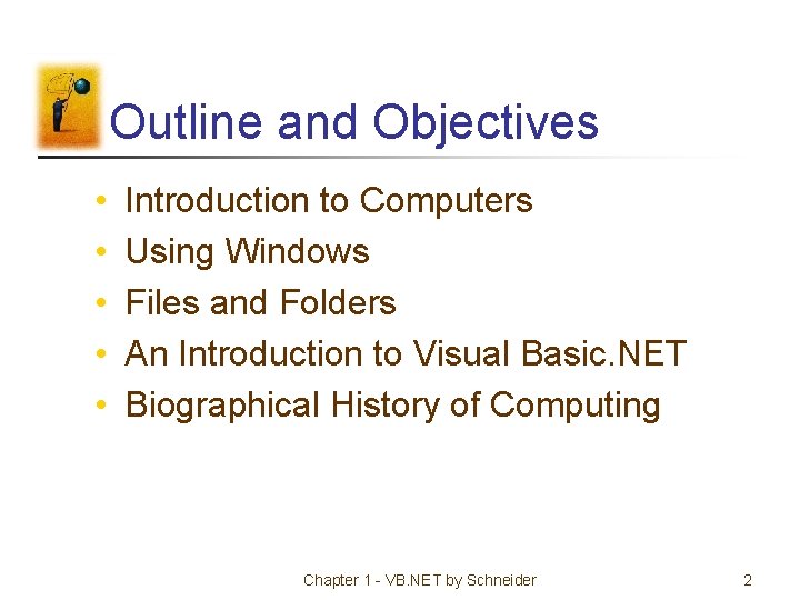 Outline and Objectives • • • Introduction to Computers Using Windows Files and Folders