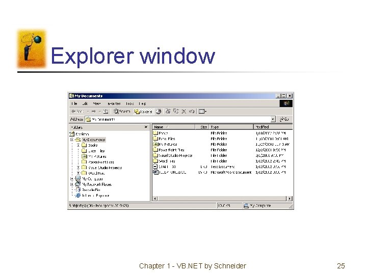 Explorer window Chapter 1 - VB. NET by Schneider 25 
