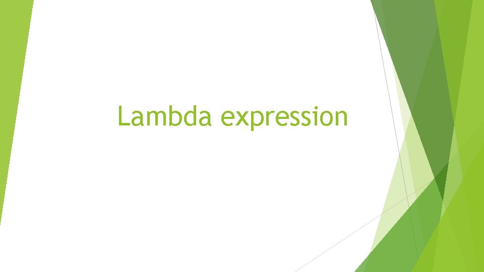 Lambda expression 