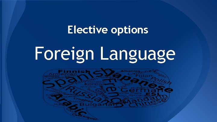 Elective options Foreign Language Elective options Foreign Language