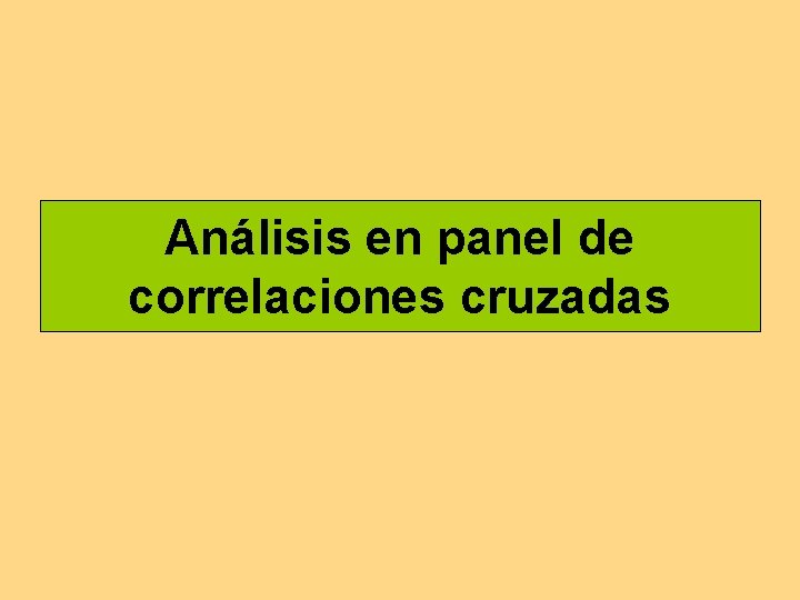 Análisis en panel de correlaciones cruzadas 