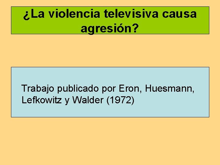 ¿La violencia televisiva causa agresión? Trabajo publicado por Eron, Huesmann, Lefkowitz y Walder (1972)