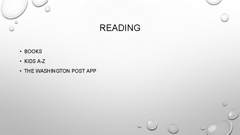 READING • BOOKS • KIDS A-Z • THE WASHINGTON POST APP 