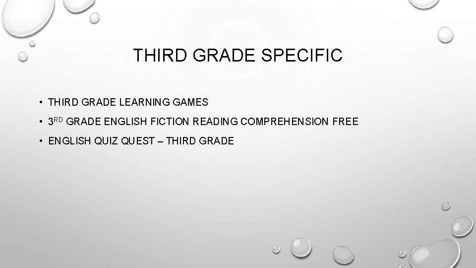 THIRD GRADE SPECIFIC • THIRD GRADE LEARNING GAMES • 3 RD GRADE ENGLISH FICTION