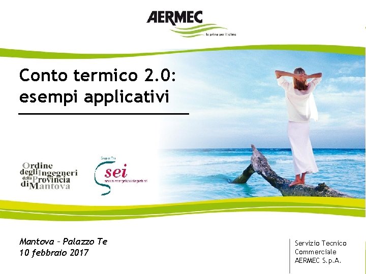 Conto termico 2. 0: esempi applicativi Mantova – Palazzo Te 10 febbraio 2017 Servizio