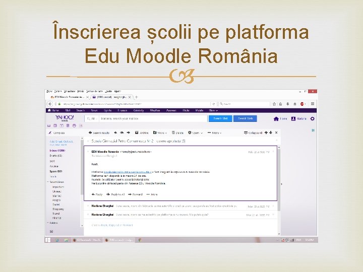 Înscrierea școlii pe platforma Edu Moodle România 