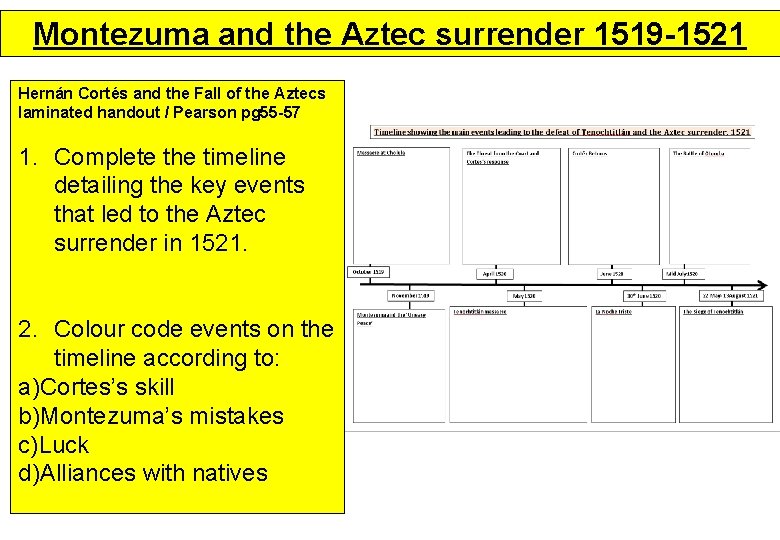 Montezuma and the Aztec surrender 1519 -1521 Hernán Cortés and the Fall of the Montezuma and the Aztec surrender 1519 -1521 Hernán Cortés and the Fall of the