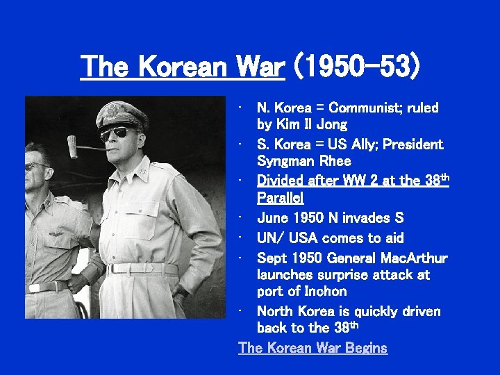 The Korean War (1950 -53) • N. Korea = Communist; ruled by Kim Il The Korean War (1950 -53) • N. Korea = Communist; ruled by Kim Il