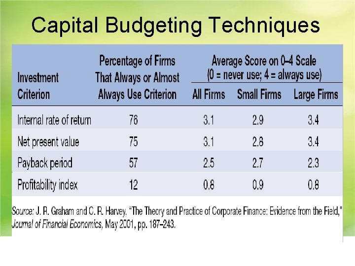 Capital Budgeting Techniques 