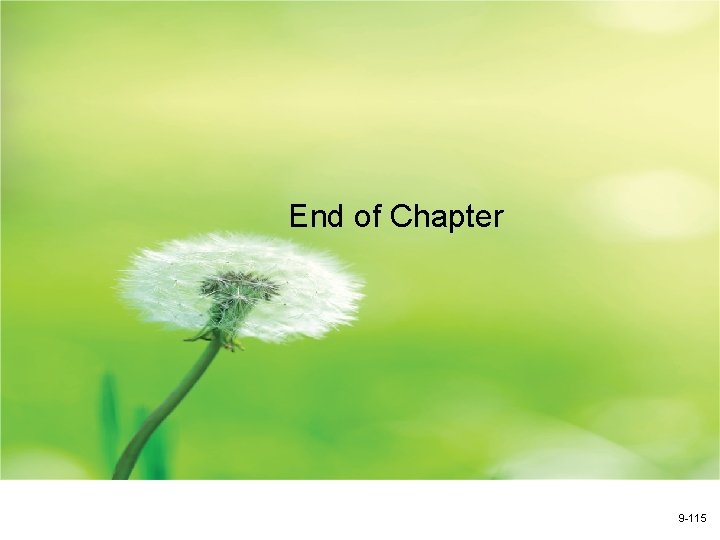 End of Chapter 9 -115 