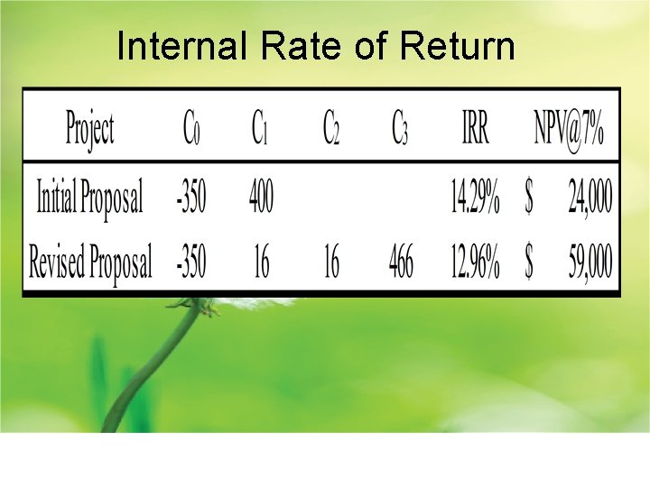 Internal Rate of Return 