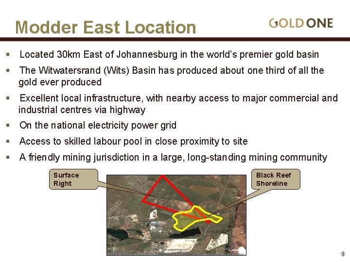 Modder East Location § Located 30 km East of Johannesburg in the world’s premier