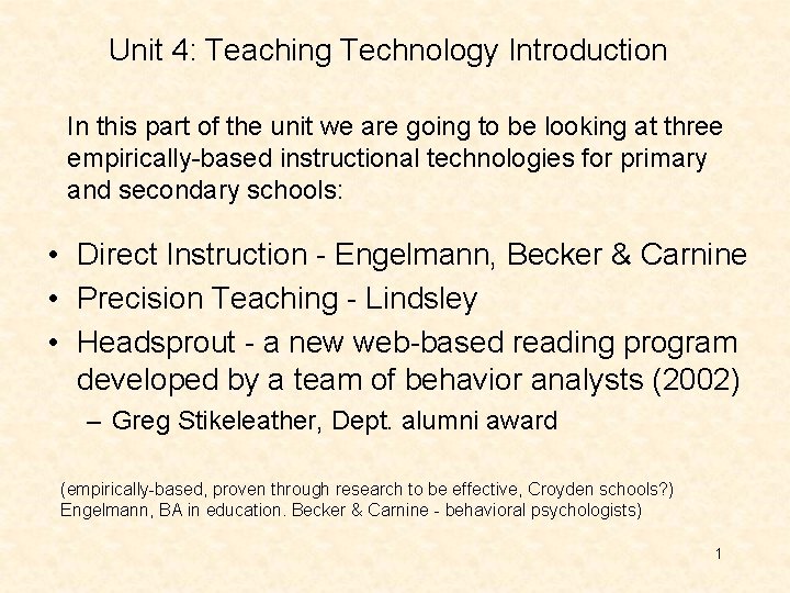 Unit 4 Teaching Technology Introduction In this part