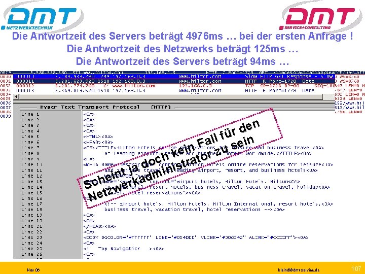 Die Antwortzeit des Servers beträgt 4976 ms … bei der ersten Anfrage ! Die