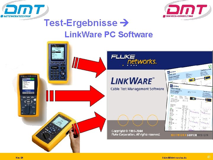 Test-Ergebnisse Link. Ware PC Software Nov 06 kleindl©dmt-service. de 41 Test-Ergebnisse Link. Ware PC Software Nov 06 kleindl©dmt-service. de 41