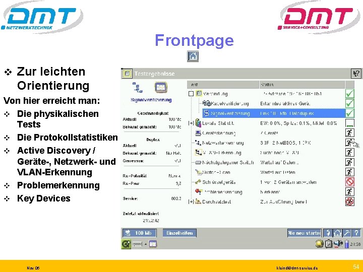 Frontpage v Zur leichten Orientierung Von hier erreicht man: v Die physikalischen Tests v Frontpage v Zur leichten Orientierung Von hier erreicht man: v Die physikalischen Tests v