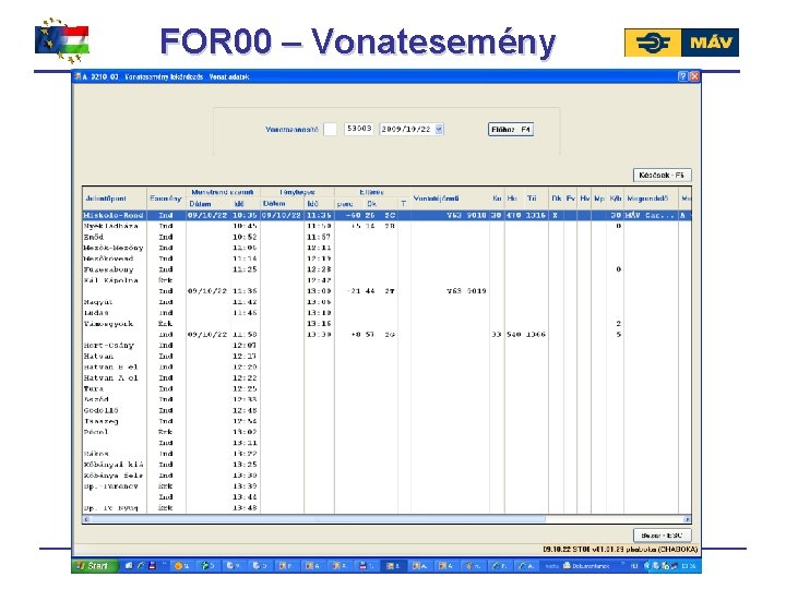 FOR 00 – Vonatesemény 