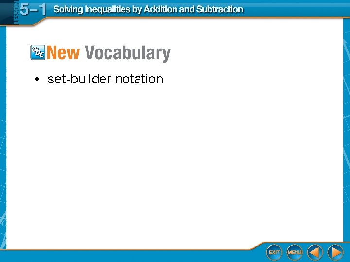  • set-builder notation 