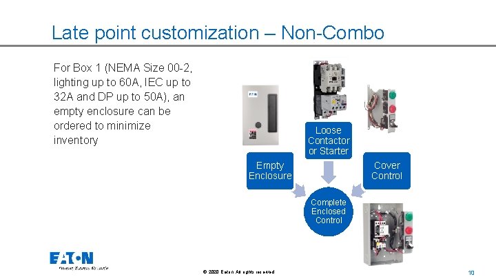 Late point customization – Non-Combo For Box 1 (NEMA Size 00 -2, lighting up