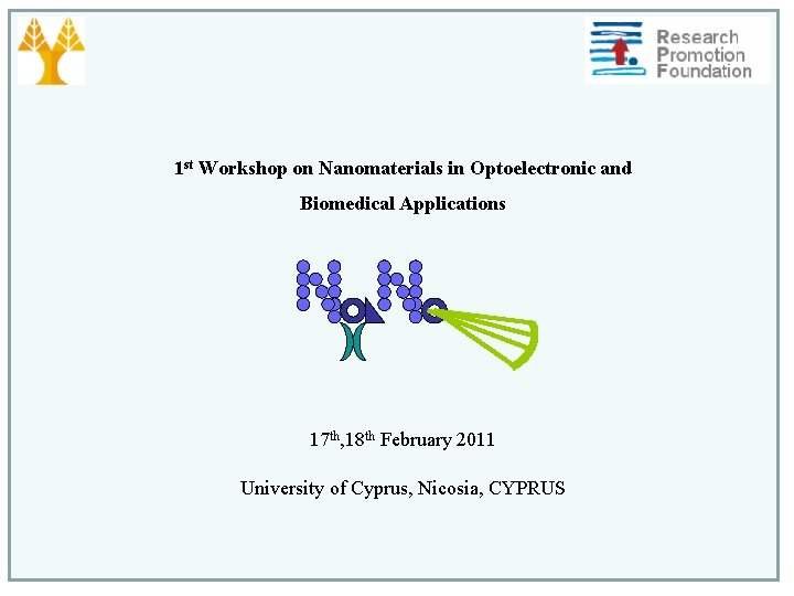 1 st Workshop on Nanomaterials in Optoelectronic and Biomedical Applications 17 th, 18 th