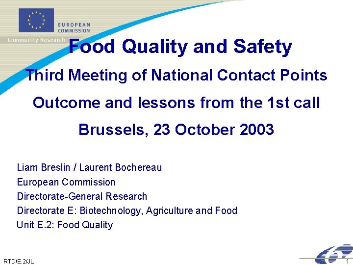 Food Quality and Safety Third Meeting of National