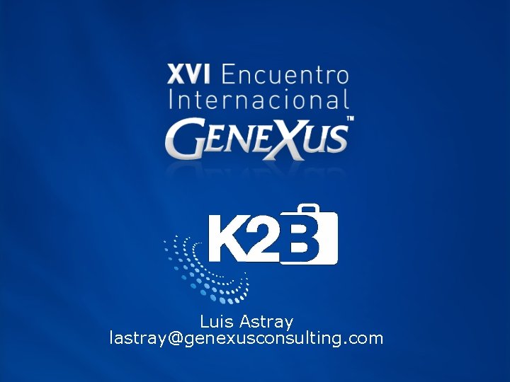 Luis Astray lastray@genexusconsulting. com 