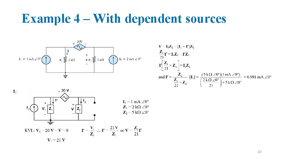 Example 4 – With dependent sources 10 