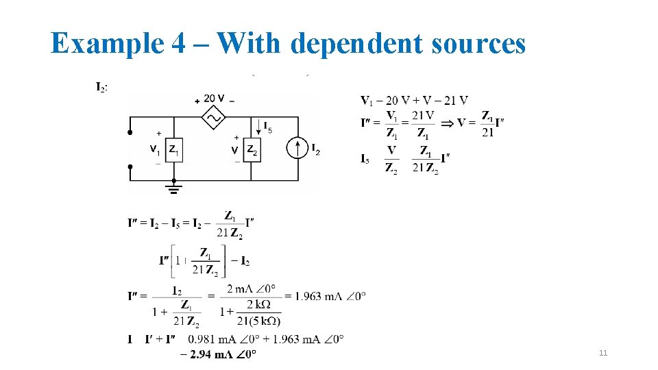 Example 4 – With dependent sources 11 