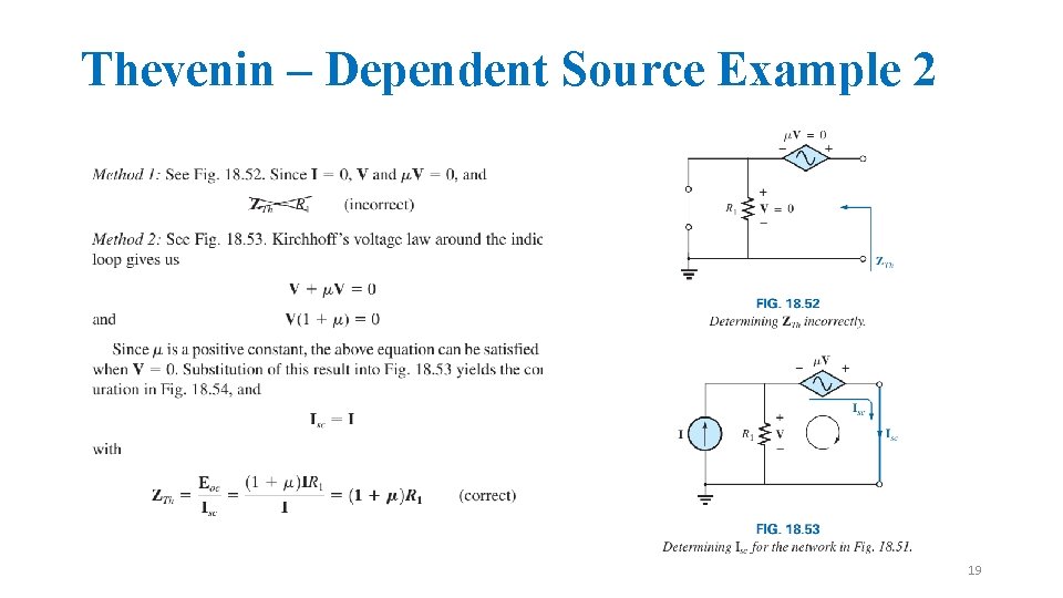 Thevenin – Dependent Source Example 2 19 