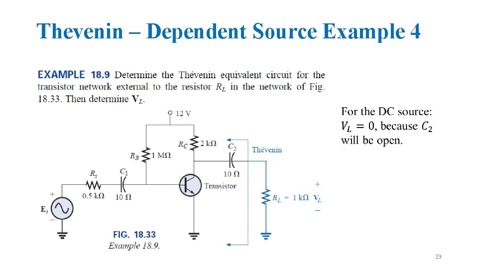 Thevenin – Dependent Source Example 4 23 