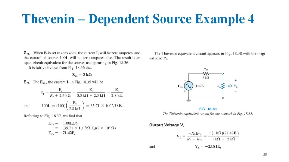 Thevenin – Dependent Source Example 4 25 