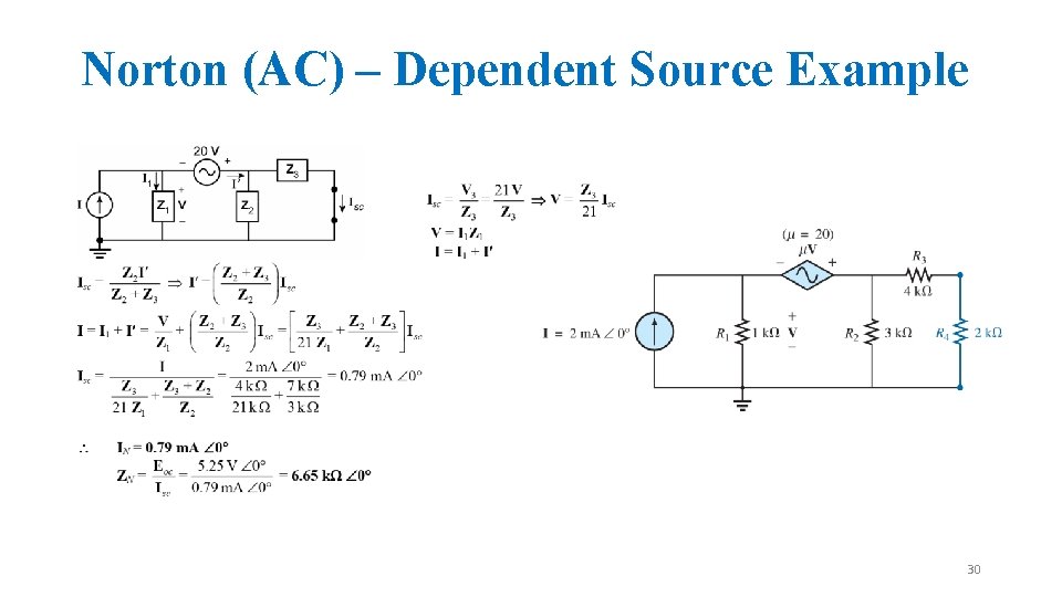 Norton (AC) – Dependent Source Example 30 