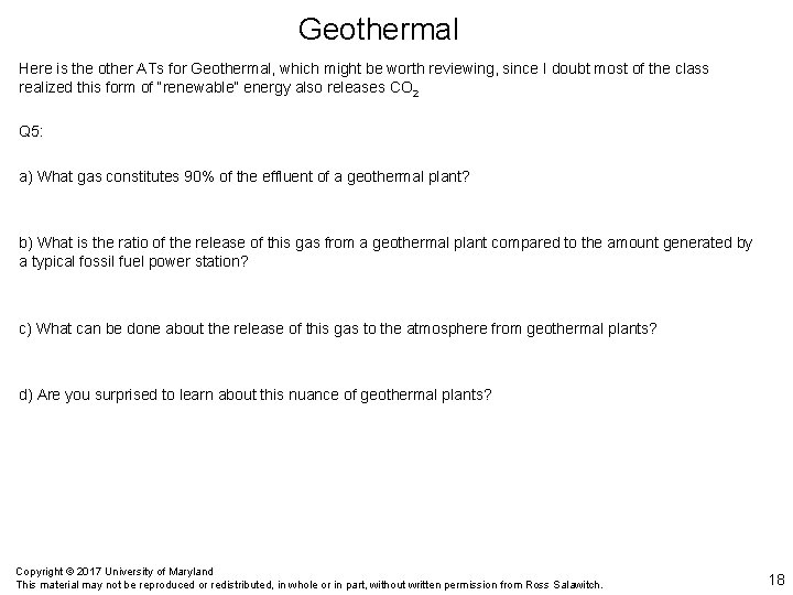 Geothermal Here is the other ATs for Geothermal, which might be worth reviewing, since