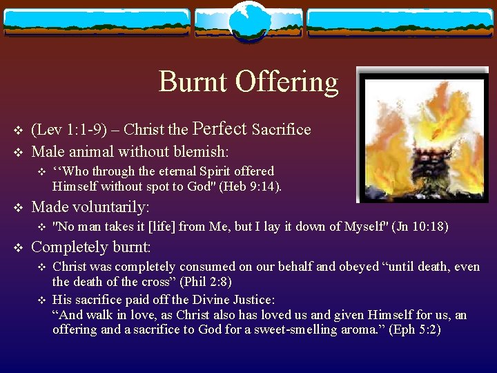 Burnt Offering v v (Lev 1: 1 -9) – Christ the Perfect Sacrifice Male
