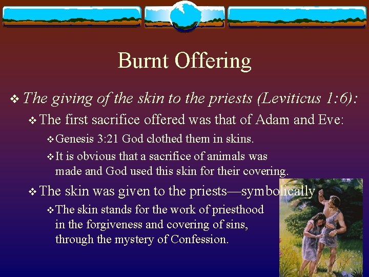 Burnt Offering v The giving of the skin to the priests (Leviticus 1: 6):